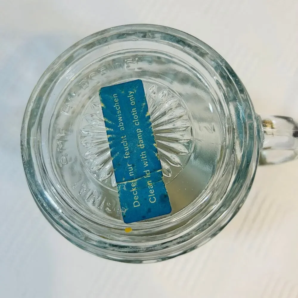 Anheuser Busch Clear Hob Nail Beer Stein w Pewter Lid BMF Bierseidel W Germany
